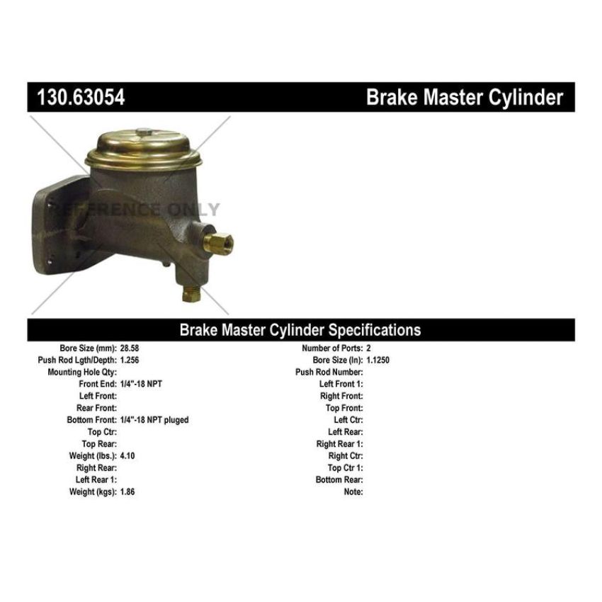 CENTRIC PARTS 130.63054 Centric Premium Brake Master Cylinder