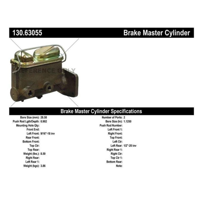 CENTRIC PARTS 130.63055 Centric Premium Brake Master Cylinder