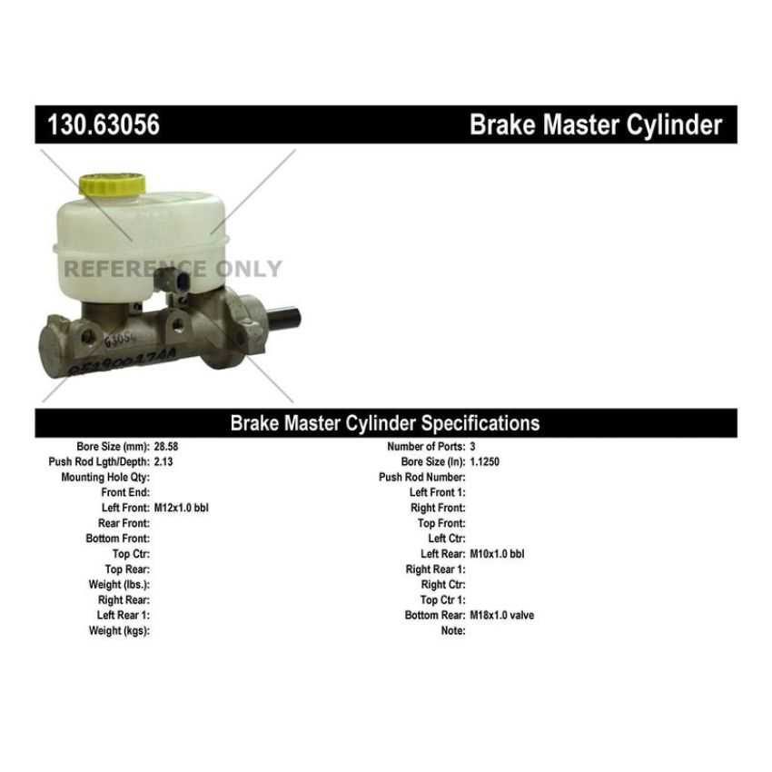 CENTRIC PARTS 130.63056 Centric Premium Brake Master Cylinder