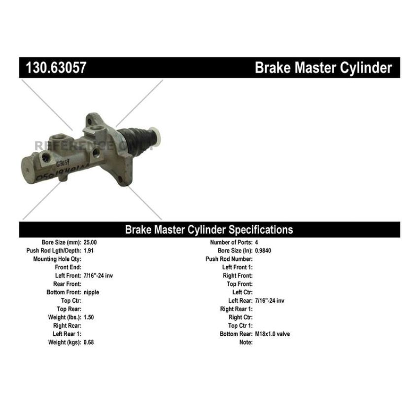 CENTRIC PARTS 130.63057 Centric Premium Brake Master Cylinder