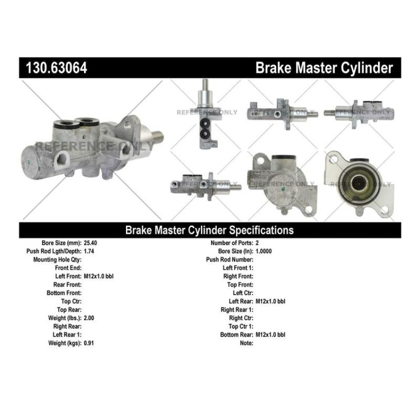 CENTRIC PARTS 130.63064 Centric Premium Brake Master Cylinder