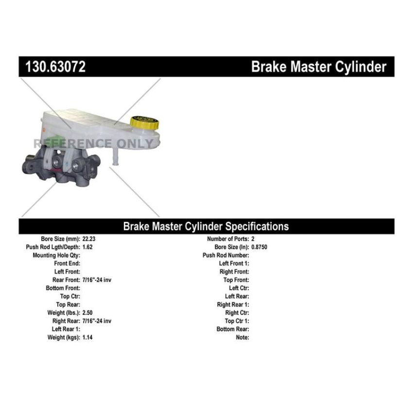 CENTRIC PARTS 130.63072 Centric Premium Brake Master Cylinder