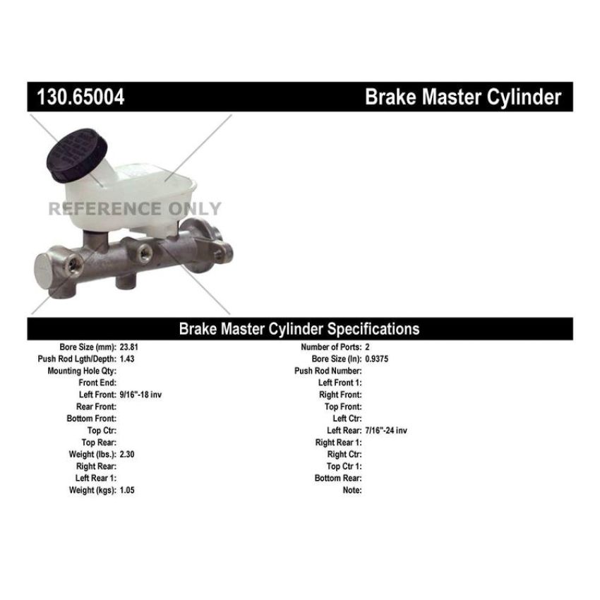 CENTRIC PARTS 130.65004 Centric Premium Brake Master Cylinder