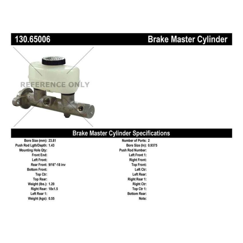 CENTRIC PARTS 130.65006 Centric Premium Brake Master Cylinder