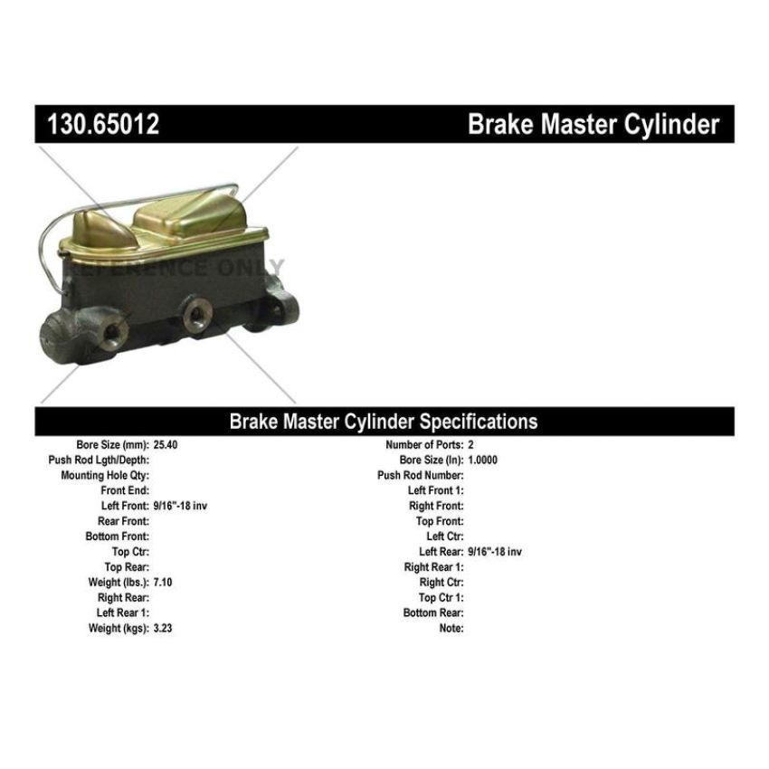 CENTRIC PARTS 130.65012 Centric Premium Brake Master Cylinder