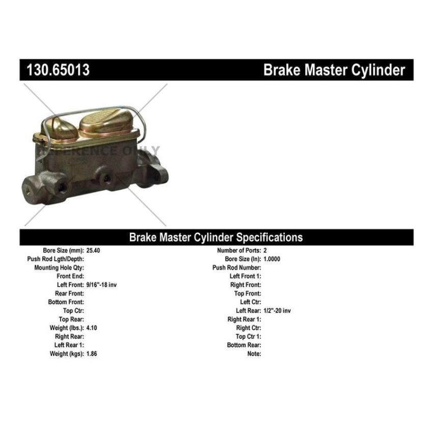 CENTRIC PARTS 130.65013 Centric Premium Brake Master Cylinder