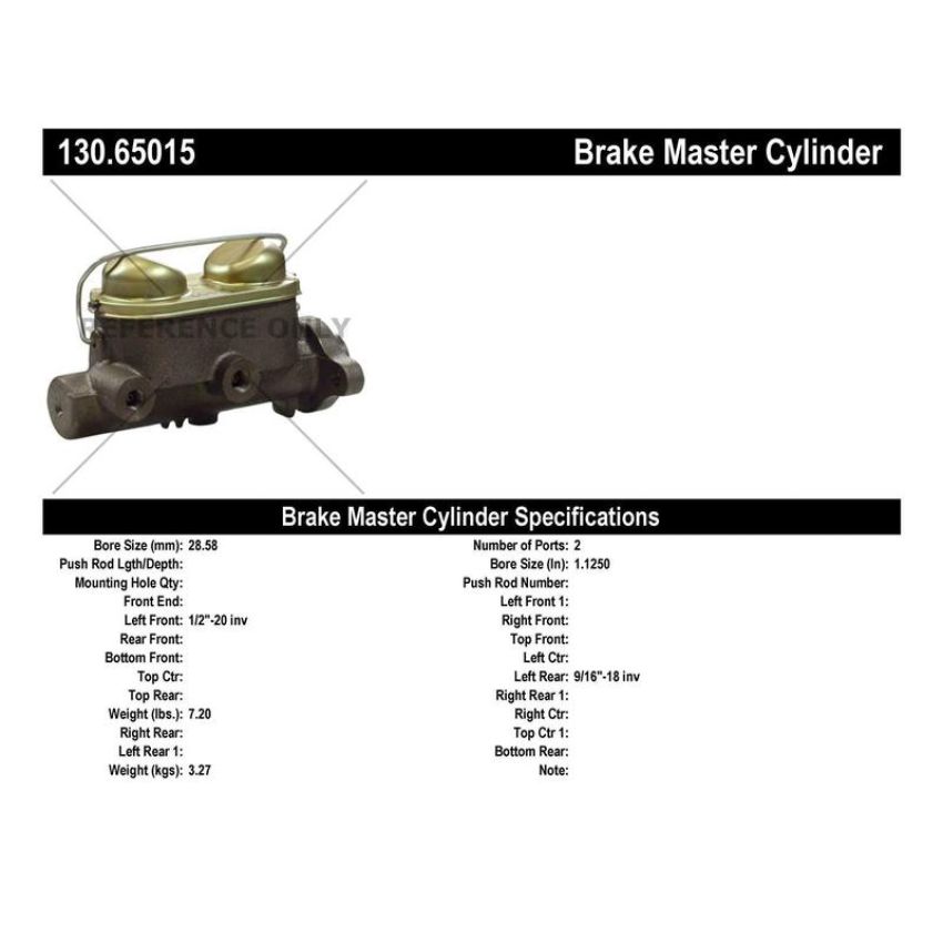 CENTRIC PARTS 130.65015 Centric Premium Brake Master Cylinder
