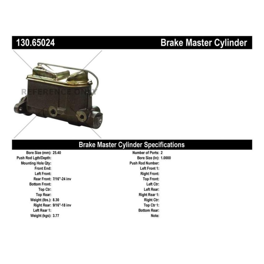 CENTRIC PARTS 130.65024 Centric Premium Brake Master Cylinder