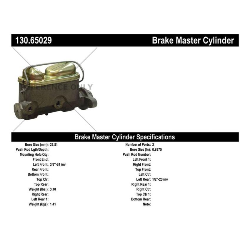 CENTRIC PARTS 130.65029 Centric Premium Brake Master Cylinder