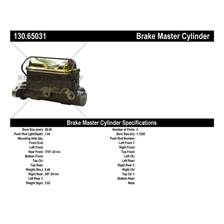 CENTRIC PARTS 130.65031 Centric Premium Brake Master Cylinder