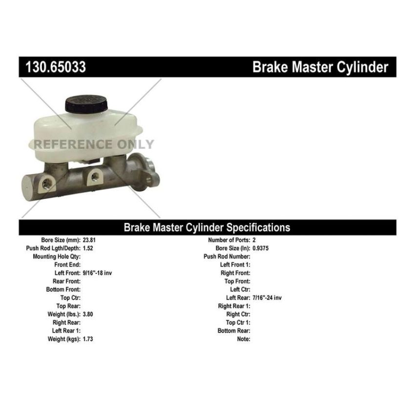 CENTRIC PARTS 130.65033 Centric Premium Brake Master Cylinder