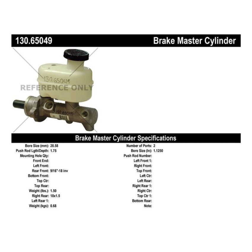 CENTRIC PARTS 130.65049 Centric Premium Brake Master Cylinder