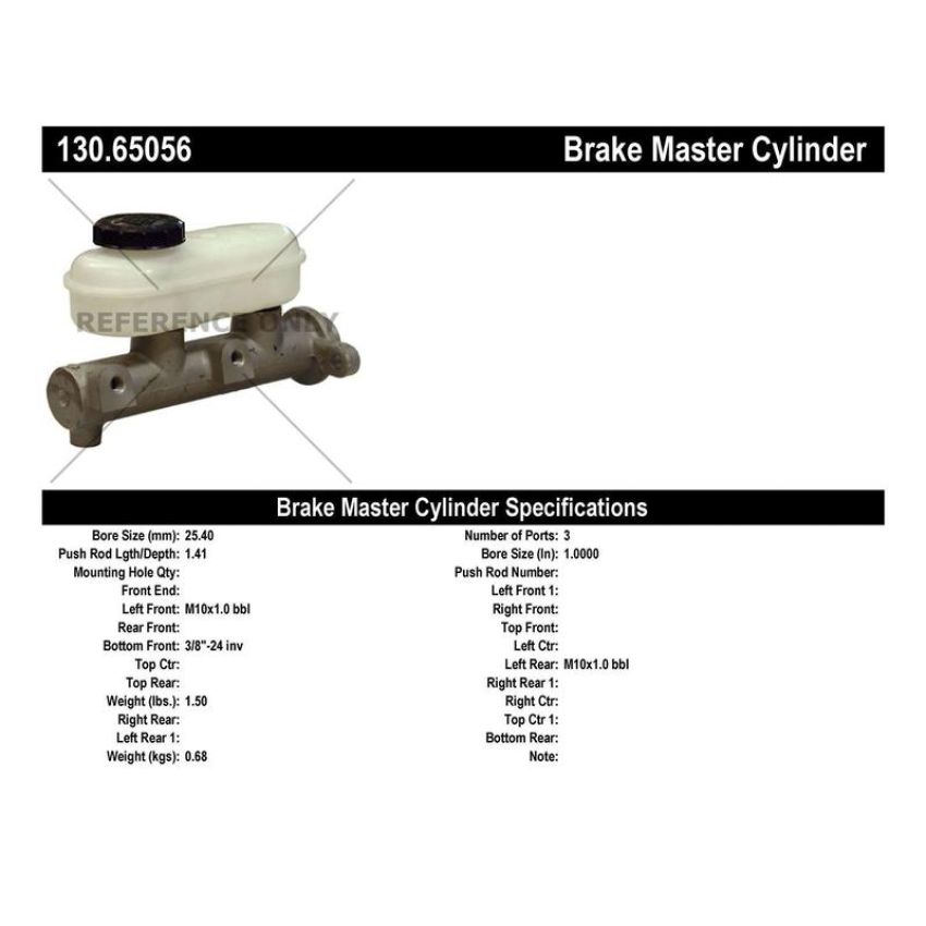 CENTRIC PARTS 130.65056 Centric Premium Brake Master Cylinder