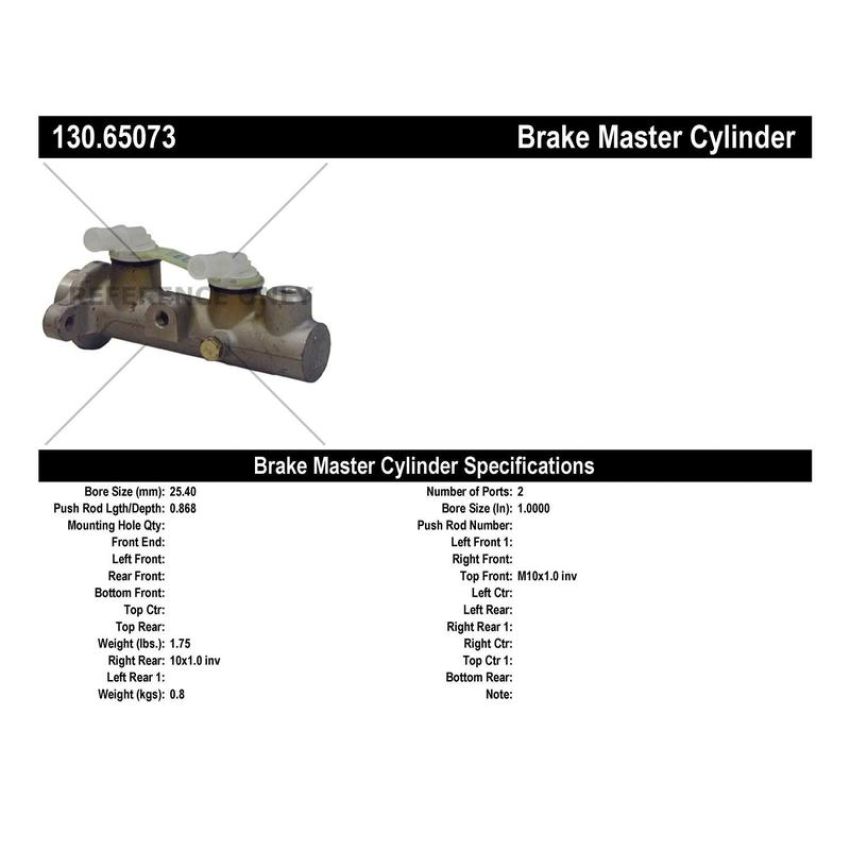 CENTRIC PARTS 130.65073 Centric Premium Brake Master Cylinder