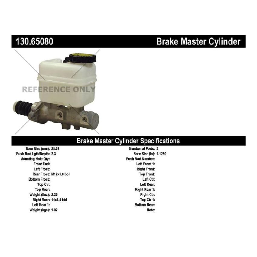 CENTRIC PARTS 130.65080 Centric Premium Brake Master Cylinder