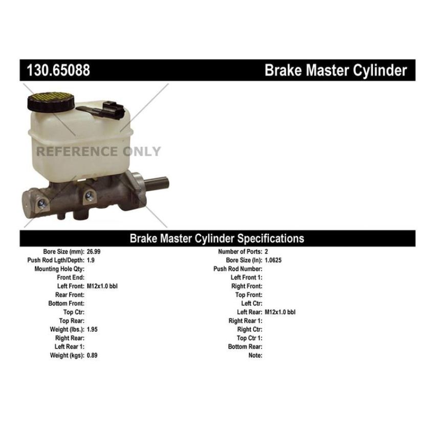 CENTRIC PARTS 130.65088 Centric Premium Brake Master Cylinder