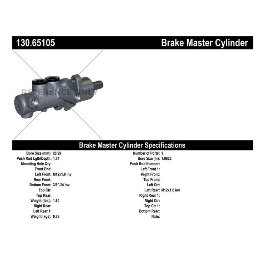 CENTRIC PARTS 130.65105 Centric Premium Brake Master Cylinder