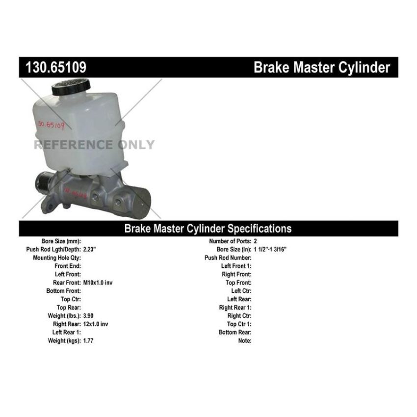 CENTRIC PARTS 130.65109 Centric Premium Brake Master Cylinder