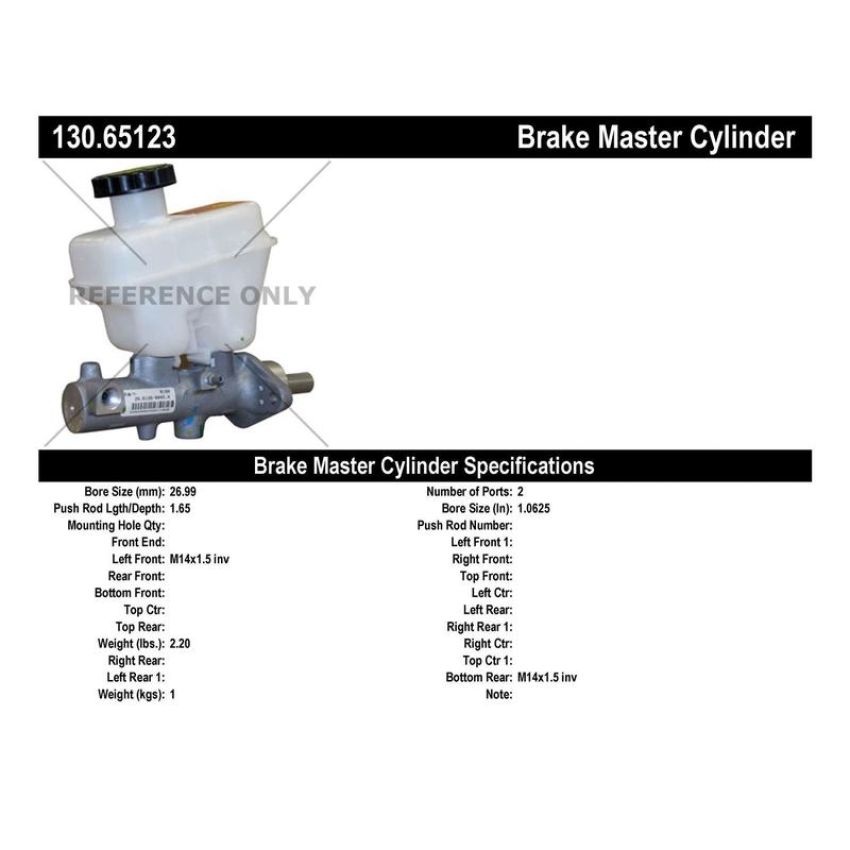 CENTRIC PARTS 130.65123 Centric Premium Brake Master Cylinder