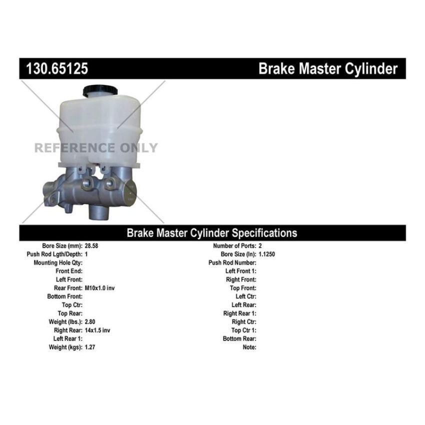 CENTRIC PARTS 130.65125 Centric Premium Brake Master Cylinder