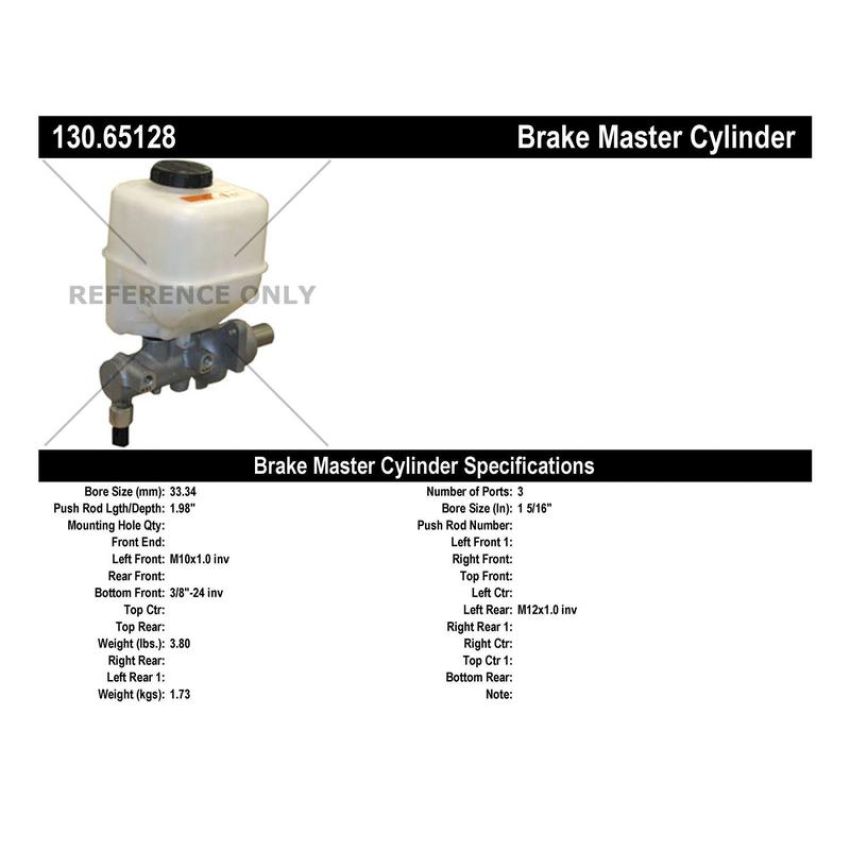 CENTRIC PARTS 130.65128 Centric Premium Brake Master Cylinder