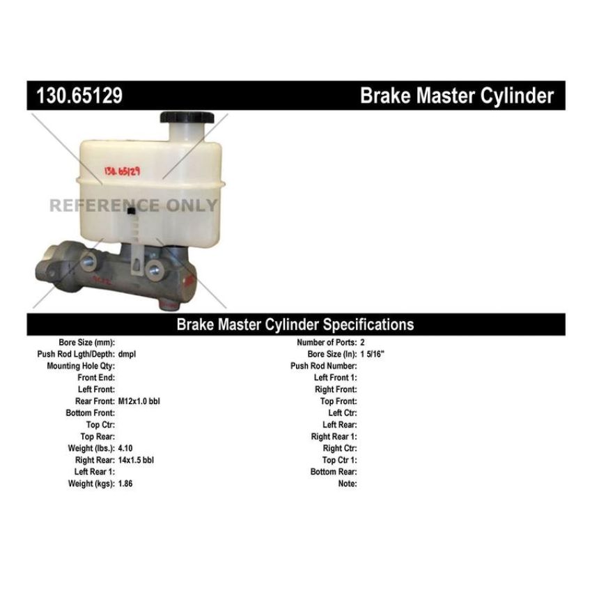 CENTRIC PARTS 130.65129 Centric Premium Brake Master Cylinder
