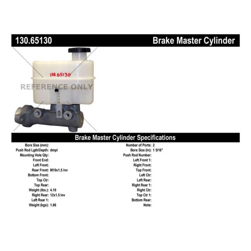 CENTRIC PARTS 130.65130 Centric Premium Brake Master Cylinder