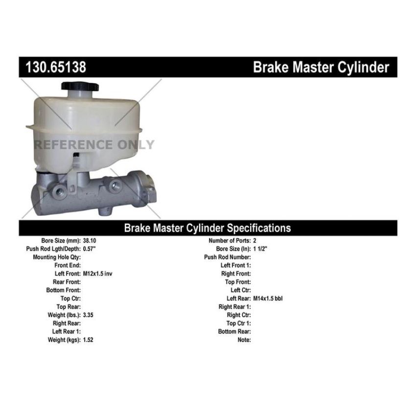 CENTRIC PARTS 130.65138 Centric Premium Brake Master Cylinder
