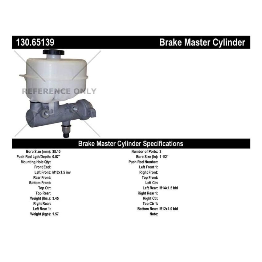 CENTRIC PARTS 130.65139 Centric Premium Brake Master Cylinder