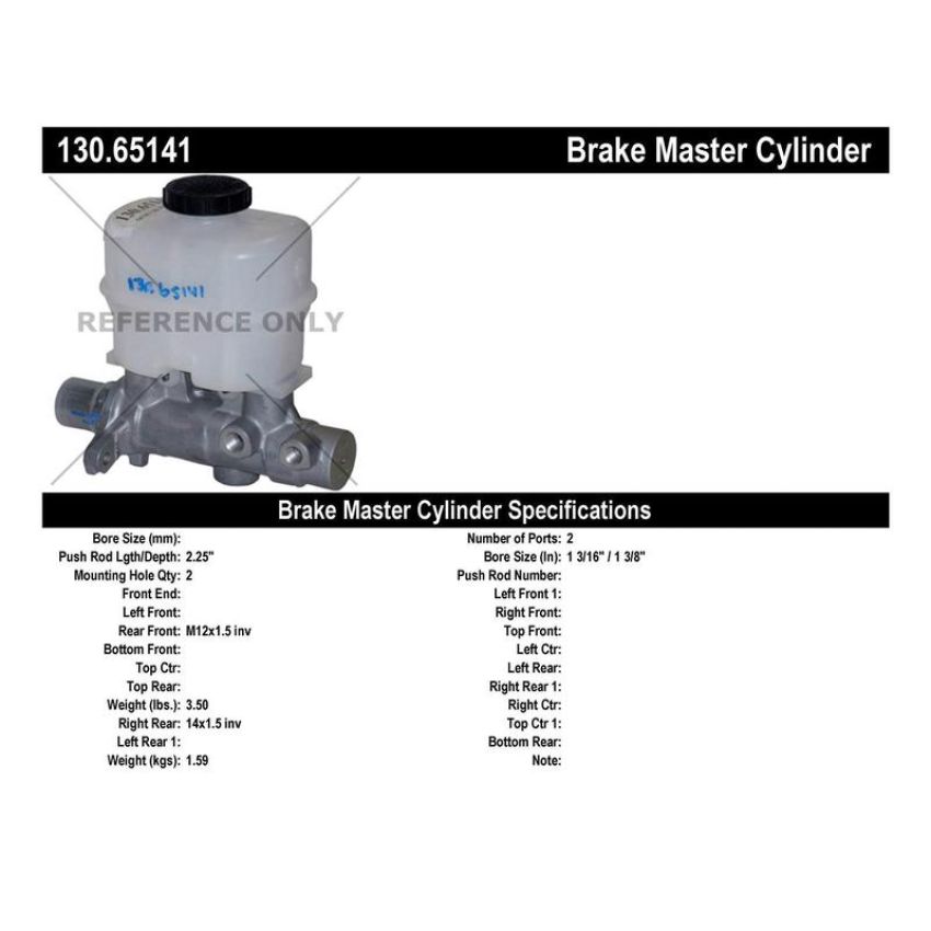 CENTRIC PARTS 130.65141 Centric Premium Brake Master Cylinder
