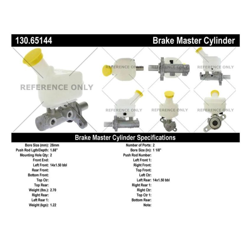 CENTRIC PARTS 130.65144 Centric Premium Brake Master Cylinder