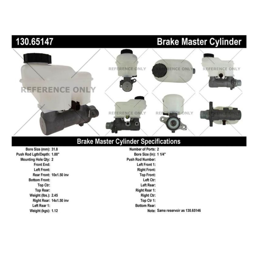 CENTRIC PARTS 130.65147 Centric Premium Brake Master Cylinder