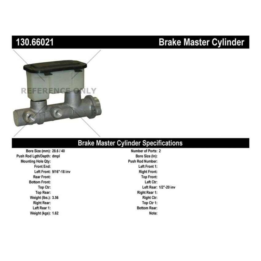 CENTRIC PARTS 130.66021 Centric Premium Brake Master Cylinder