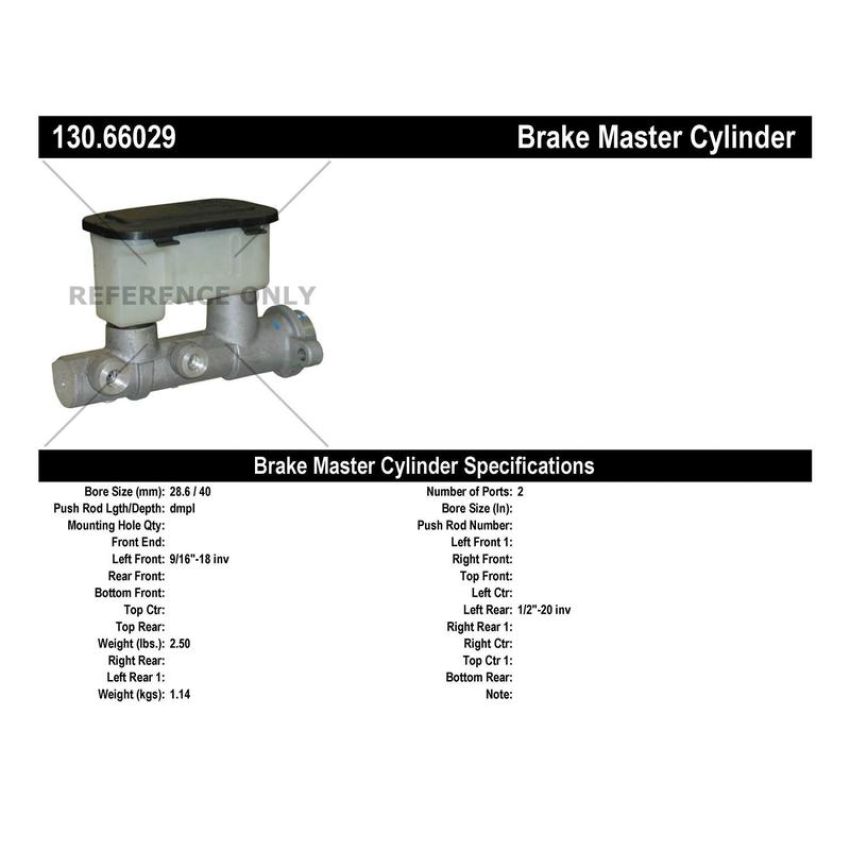 CENTRIC PARTS 130.66029 Centric Premium Brake Master Cylinder