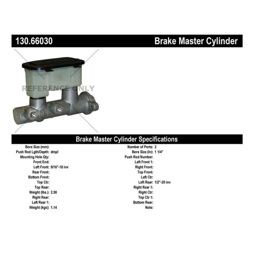 CENTRIC PARTS 130.66030 Centric Premium Brake Master Cylinder