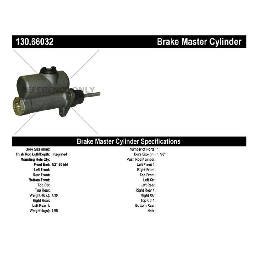CENTRIC PARTS 130.66032 Centric Premium Brake Master Cylinder