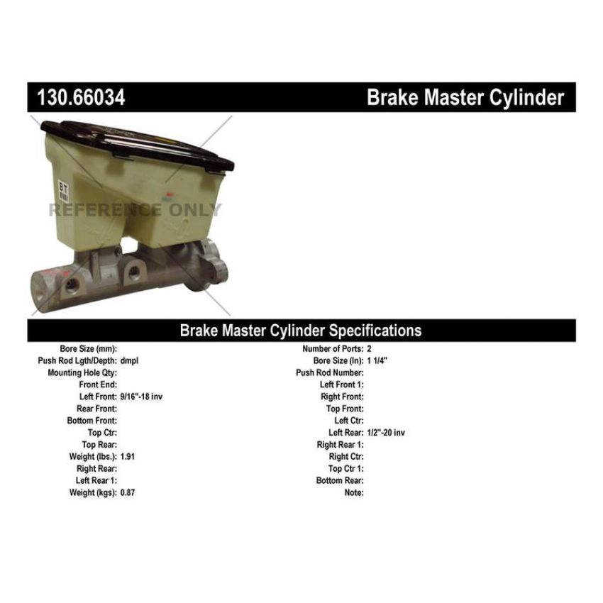 CENTRIC PARTS 130.66034 Centric Premium Brake Master Cylinder