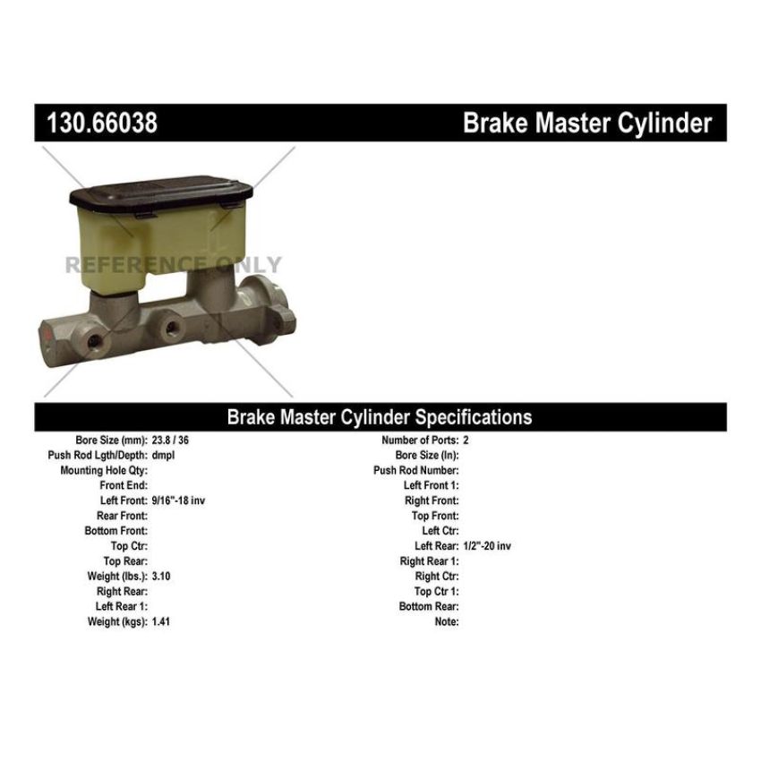 CENTRIC PARTS 130.66038 Centric Premium Brake Master Cylinder