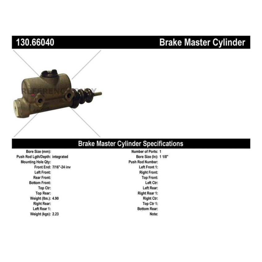 CENTRIC PARTS 130.66040 Centric Premium Brake Master Cylinder