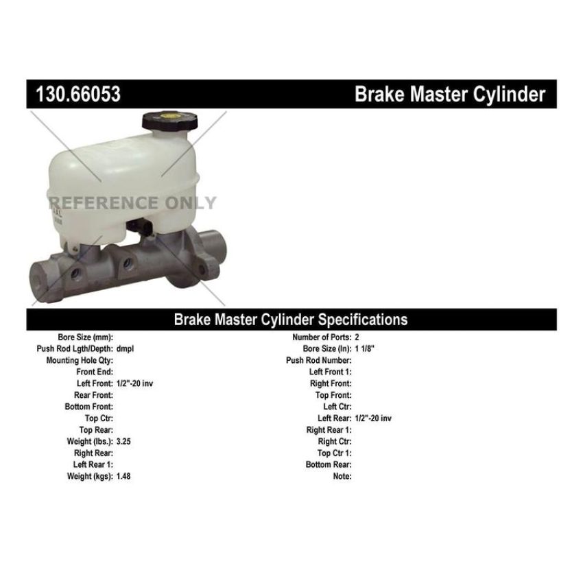 CENTRIC PARTS 130.66053 Centric Premium Brake Master Cylinder