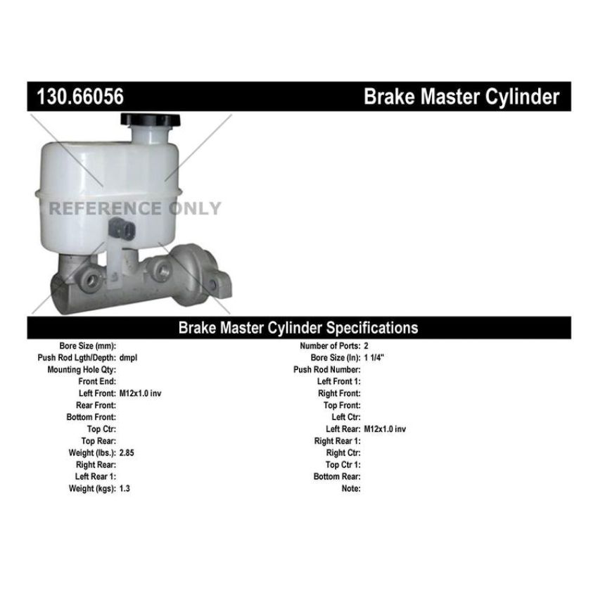 CENTRIC PARTS 130.66056 Centric Premium Brake Master Cylinder