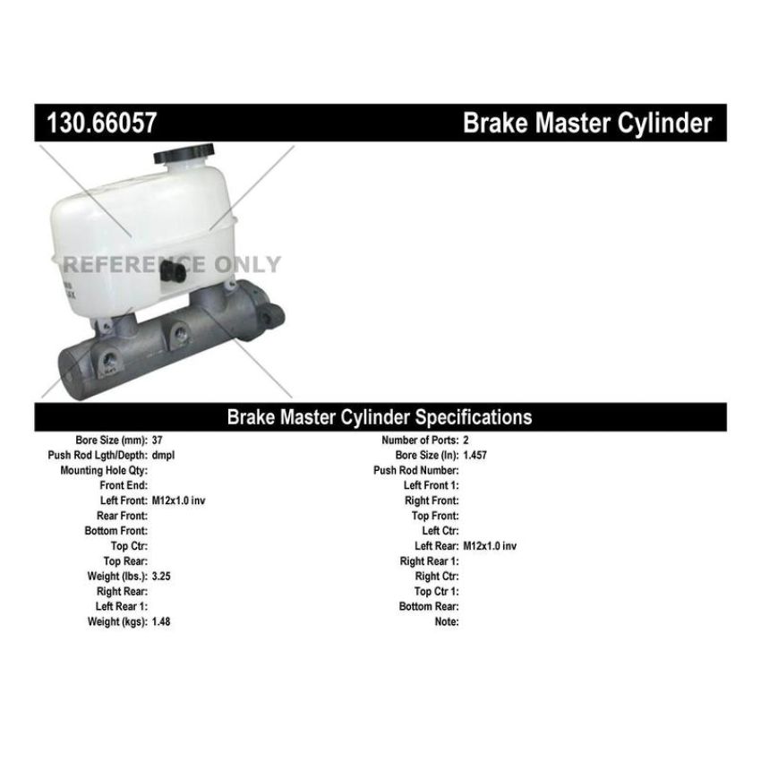 CENTRIC PARTS 130.66057 Centric Premium Brake Master Cylinder