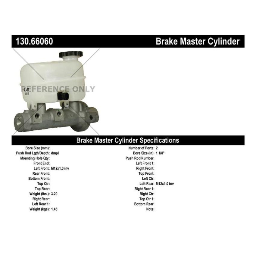 CENTRIC PARTS 130.66060 Centric Premium Brake Master Cylinder