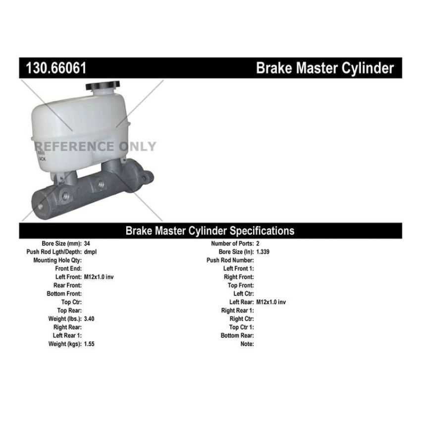 CENTRIC PARTS 130.66061 Centric Premium Brake Master Cylinder