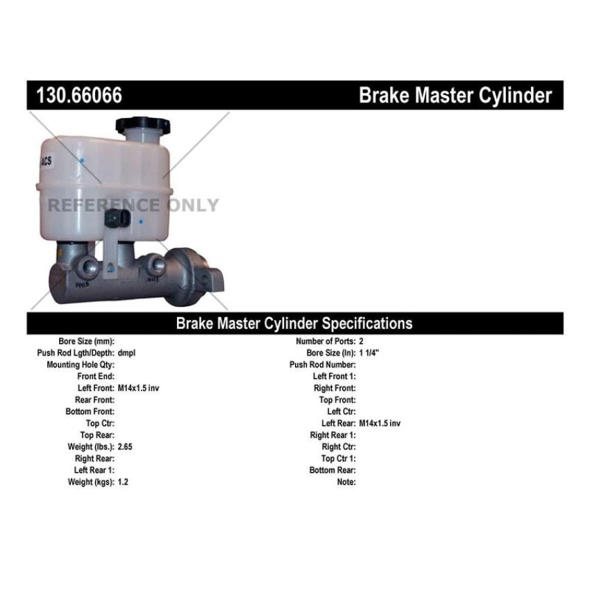 CENTRIC PARTS 130.66066 Centric Premium Brake Master Cylinder