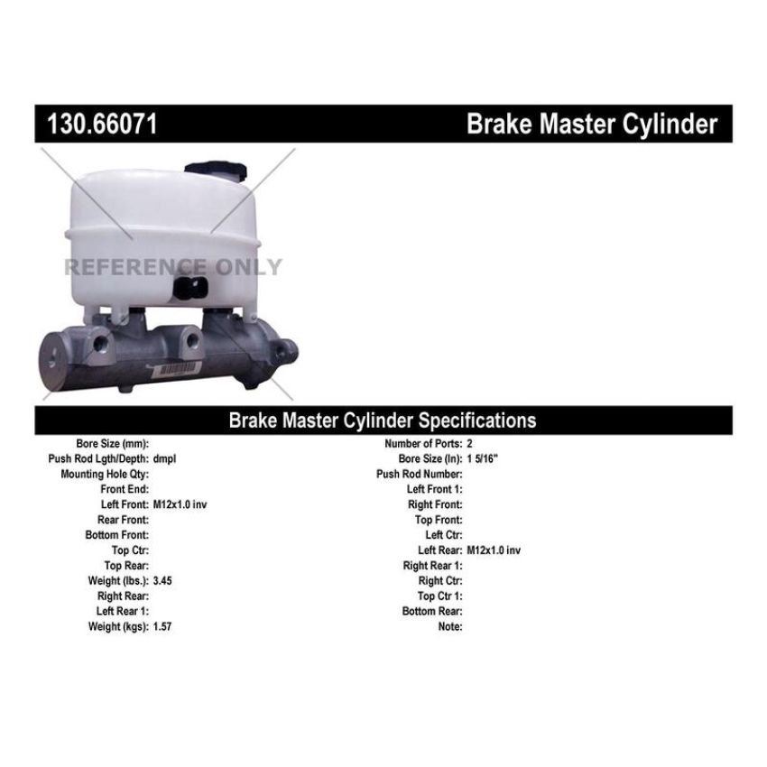 CENTRIC PARTS 130.66071 Centric Premium Brake Master Cylinder