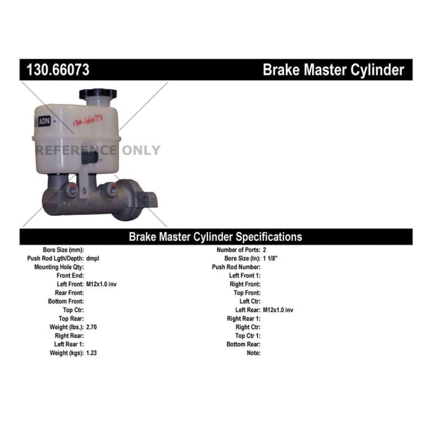 CENTRIC PARTS 130.66073 Centric Premium Brake Master Cylinder