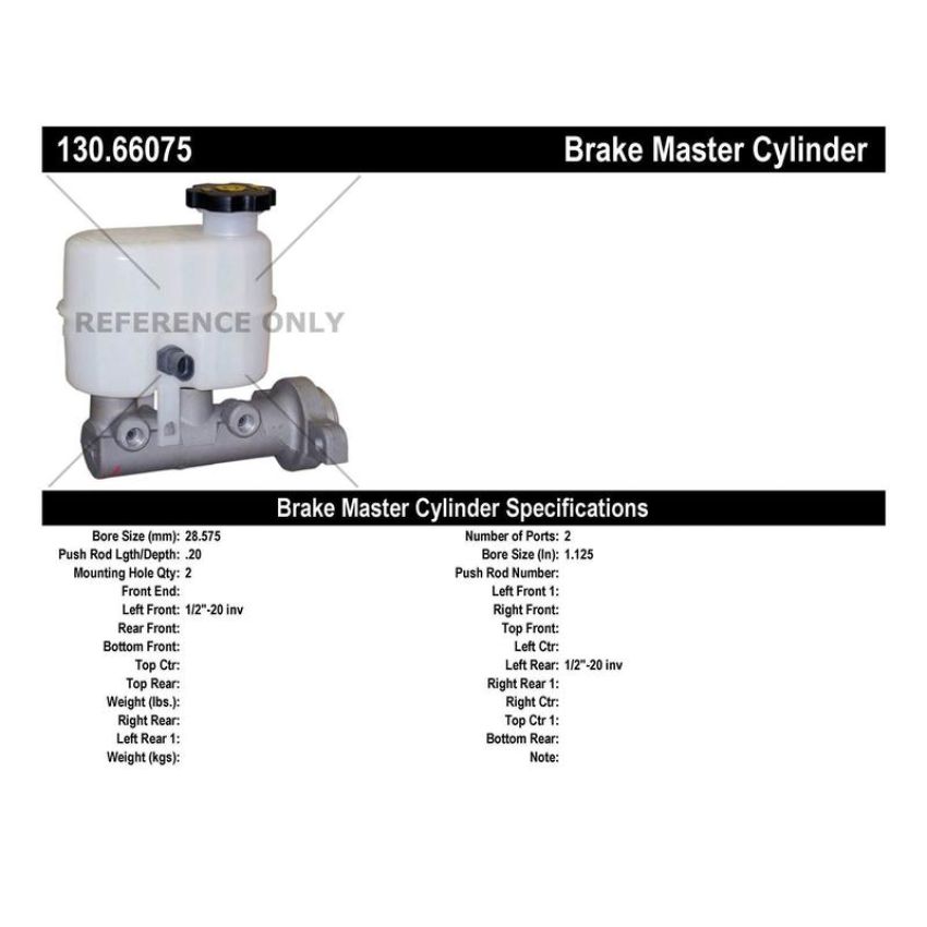 CENTRIC PARTS 130.66075 Centric Premium Brake Master Cylinder