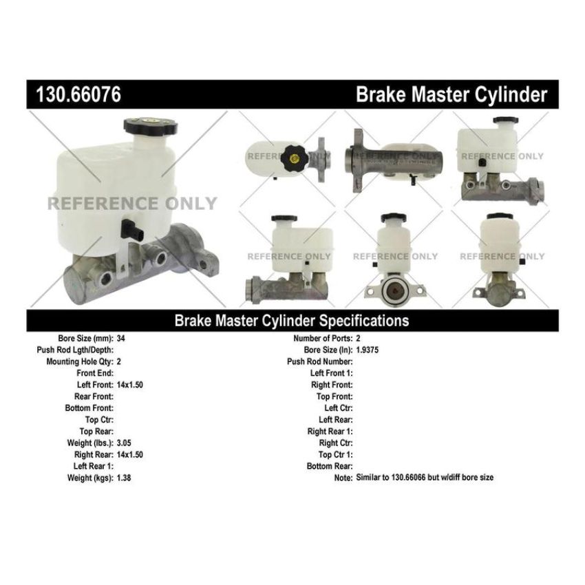 CENTRIC PARTS 130.66076 Centric Premium Brake Master Cylinder