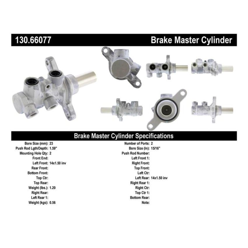 CENTRIC PARTS 130.66077 Centric Premium Brake Master Cylinder